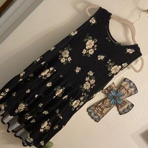Torrid Super Soft Black Floral Tank Dress